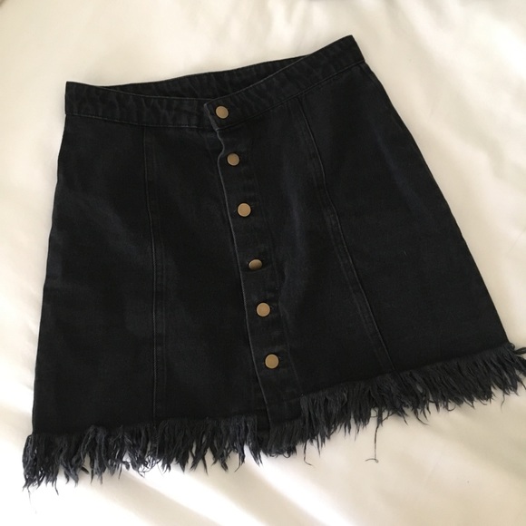 Black Denim Skirt - Picture 3 of 4